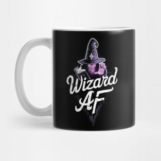 Wizard AF Dungeons and Dragons Sorcery DND Role Playing Game Gift For Magic Enthusiast Spell Book Merlin Witchcraft Mug